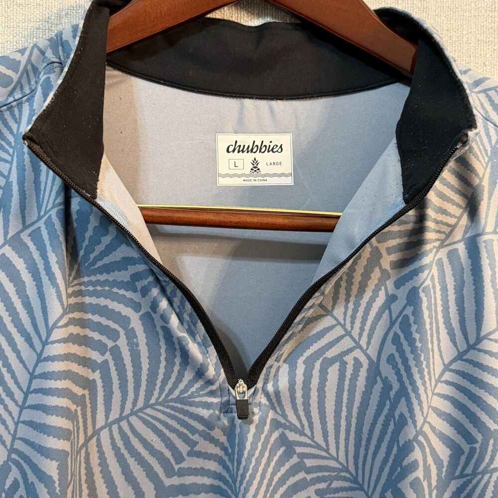 Chubbies Calm Palm Movementum Performance 1/4 Zip Pullover Mens Large Active top - Picture 3 of 12